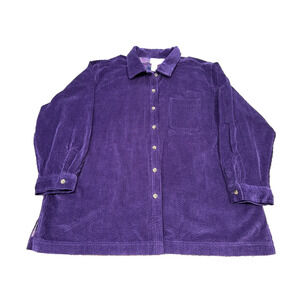 L.L.Bean Purple Corduroy Shirt Jacket Women's 2X Button Front